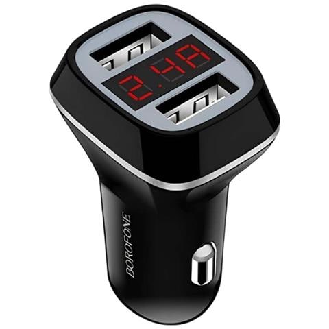 Caricatore Per Auto 2 Usb Con Display Lcd A Ricarica Rapida, Nero - Foto 1