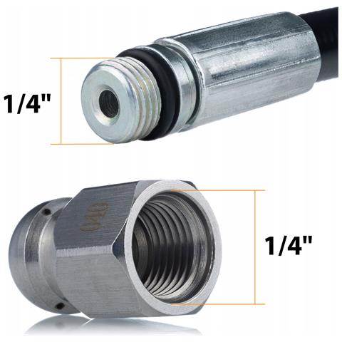 Tubo Alta Pressione Hydroclean Duojet 15m - 155 Bar, 15m, 2 Ugelli, Compatibile Con Idropulitrici M22 E 1/4"" Npt - Foto 8