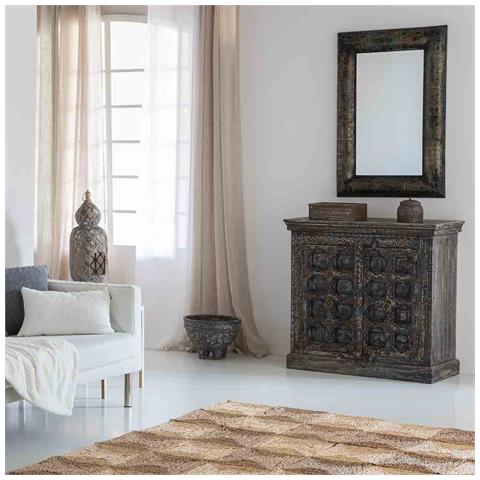 Credenza In Legno Intagliato Nero 97x41x90h Cm - Foto 2