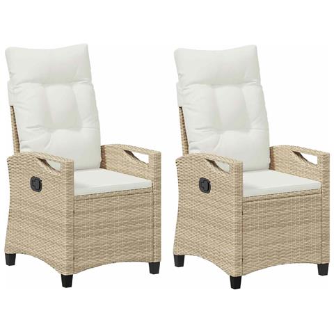 Sedia da Giardino 2 pcs Beige e Crema 56 x 60 x 112 cm - Foto 1