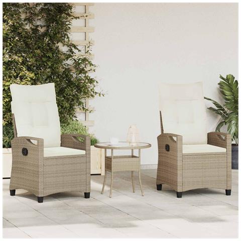 Sedia da Giardino 2 pcs Beige e Crema 56 x 60 x 112 cm - Foto 2