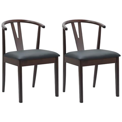 Sedia da pranzo 2 pcs Marrone chiaro e nero - Foto 1
