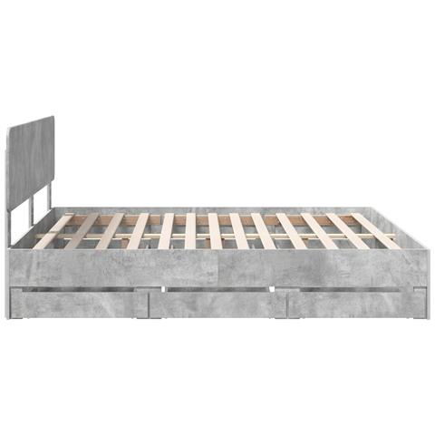 Struttura del letto con cassetto Grigio cemento 180 x 200 cm - Foto 9