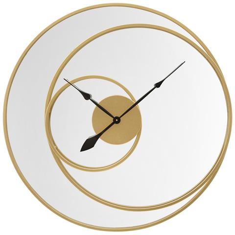 Orologio-specchio Da Parete Xl In Ferro Dorato - Foto 1