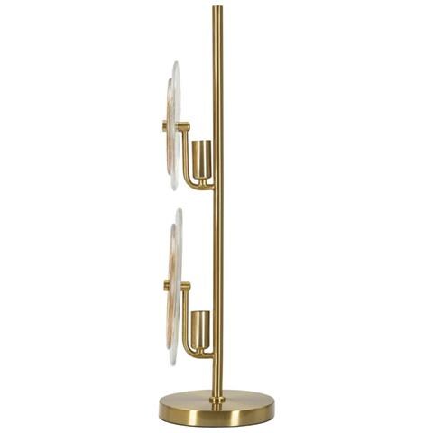 Lampada Da Tavolo Venice In Vetro Ambrato E Ottone Cm Ø25x63 - Foto 2