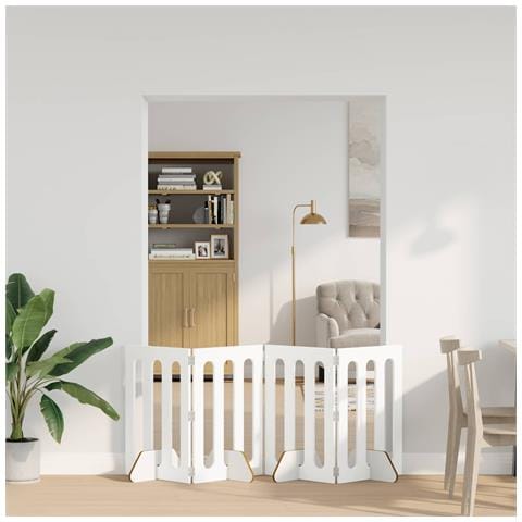 Recinto pieghevole per animali 4 pcs Bianco 201 x 38 x 70 cm - Foto 2
