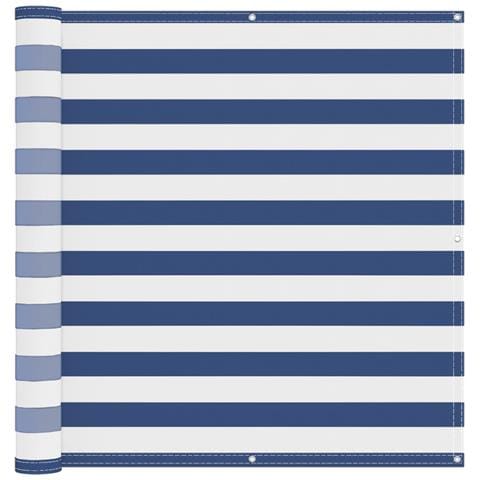 Schermo da balcone Blu e Bianco 110 x 700 cm Tessuto Oxford - Foto 1