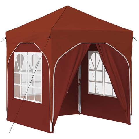 Tenda per feste a pop-up 192 x 192 x 245 cm Terracotta - Foto 1