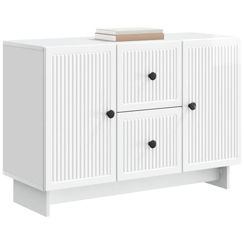 Credenza Bianco Lucido 89 x 34,5 x 60 cm Legno ingegnerizzato - Foto 2