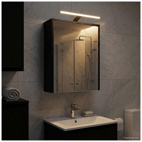 Mobiletto per specchio da bagno Rovere Nero 43 x 16 x 62.5 cm - Foto 2