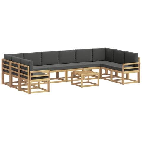 Set di divani da esterno con cuscino 11 pcs Bianco e Antracite - Foto 1