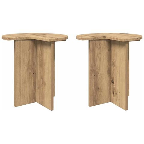 Tavolo laterale 2 pcs Rovere Artigianale Ø 39 x 38 cm - Foto 1