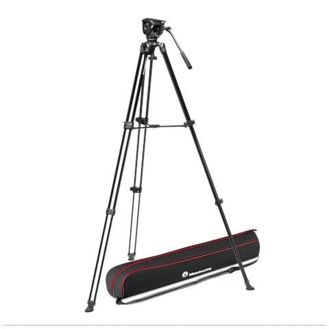 Video Alu Tripod with 500X Fluid Head treppiede Fotocamere digitali /film 3 gamba /gambe Nero - Foto 2