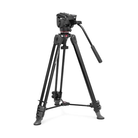 Video Alu Tripod with 500X Fluid Head treppiede Fotocamere digitali /film 3 gamba /gambe Nero - Foto 1