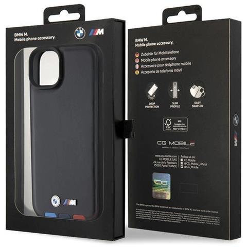 Bmw Timbro In Pelle Per Iphone 15 Plus Con Timbro Tricolore - Colore Nero - Foto 1