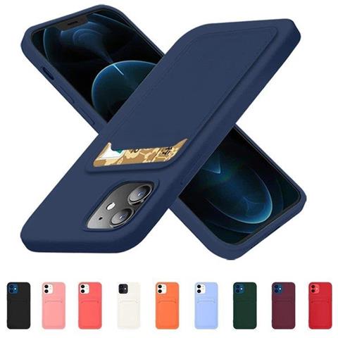 Custodia Per Carte Cover In Silicone Portafoglio Con Slot Per Carte Documenti Per Xiaomi Redmi Note 11 Pro+ 5g / 11 Pro (cina) Blu Navy - Foto 2