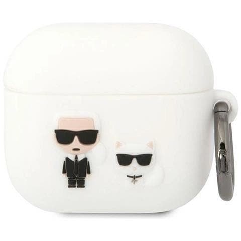 Karl Lagerfeld Klaca3silkcw Airpods 3 Custodia Bianca /bianca Silicone Karl & Choupette - Foto 1