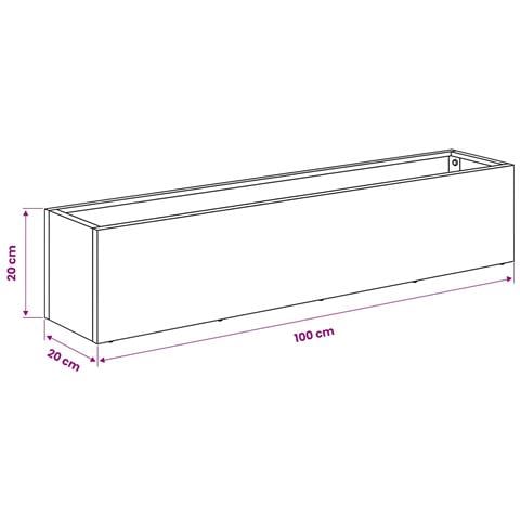 Vaso da giardino 2 pz Argento 100 x 20 x 20 cm Acciaio zincato - Foto 8