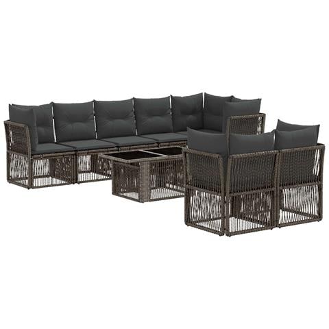 Set Divano da Giardino 8 pz Grigio polyrattan - Foto 1