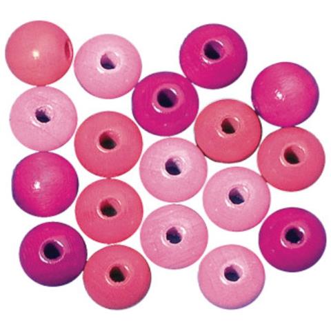 Rayher - 52 Pezzi - Perline In Legno Lucido Resistenti Ø10mm - Tonalita' Di Rosa - Foto 2