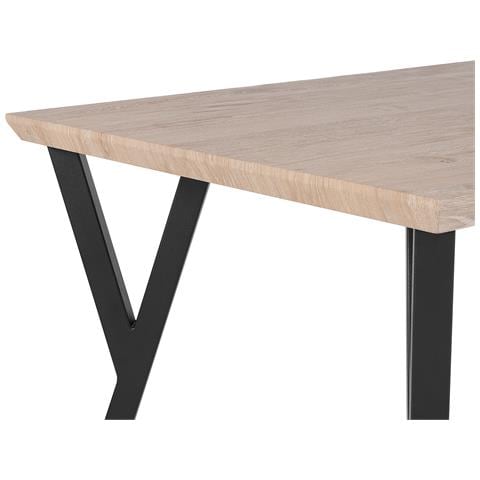 Tavolo Da Pranzo In Legno Chiaro / Nero 140 X 80 Cm Bravo - Foto 14