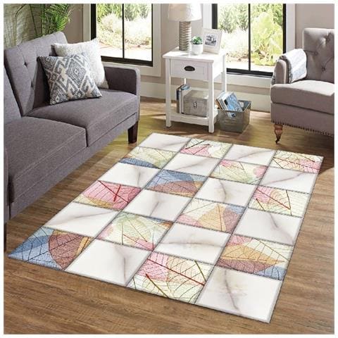 Tappeto Stampato Trend Patchwork 5 - Geometrico - Arredo - Antiscivolo - Da Soggiorno, Salotto, Camera - Multicolore In Poliestere, Cotone, 80 X 150 Cm - Foto 3