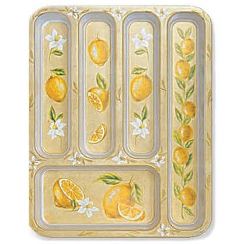 MCM service Portaposate 5 Scomparti Per Cassetti In Pura Melamina Decoro Lemon Juice Made In Italy MCM service Portaposate 5 Scomparti Per Cassetti In Pura Melamina Decoro Lemon Juice Made In Italy