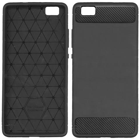 Custodia B-case Tpu Silicone Cover Case Per Huawei P8 Lite Carbon Metal Black - Foto 1