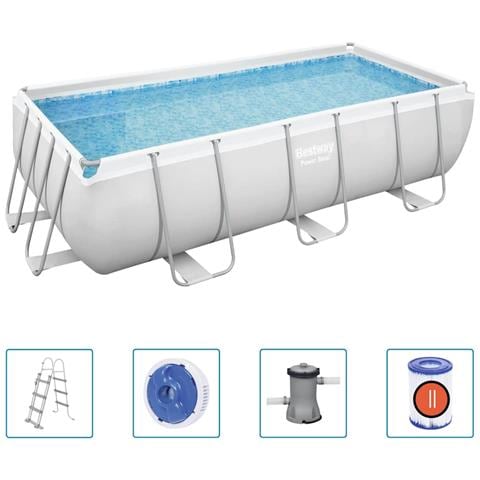 Set Piscina Power Steel Rettangolare 404x201x100 Cm - Foto 1
