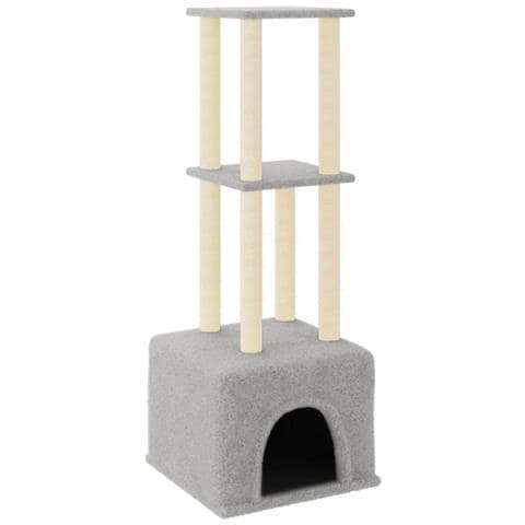 Albero Per Gatti Con Tiragraffi In Sisal Grigio Chiaro 133,5 Cm - Foto 1