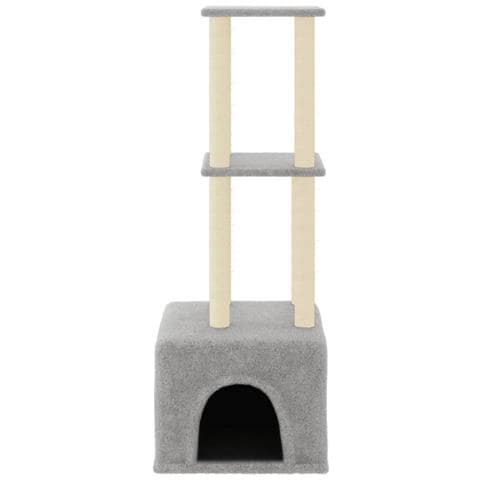 Albero Per Gatti Con Tiragraffi In Sisal Grigio Chiaro 133,5 Cm - Foto 2