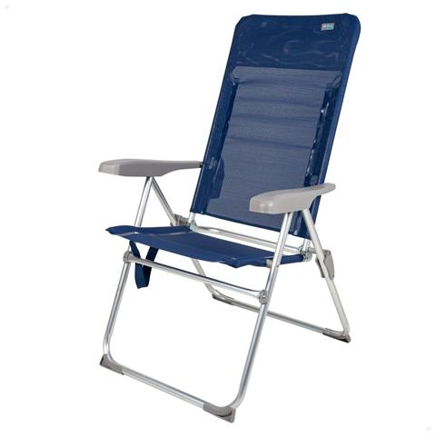 Sedia Da Spiaggia Aktive Slim Pieghevole Blu Marino 47 X 107 X 66 Cm (4 Unità) - Foto 7