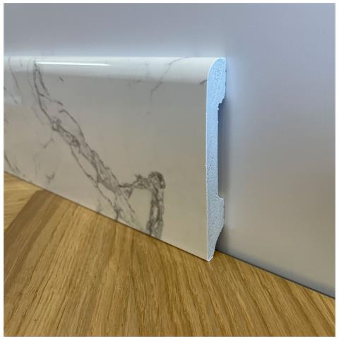 Battiscopa Bc Lucido Marmo Carrara 85x14x2000mm In Polimeri - Polistrutturato - Foto 1
