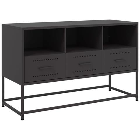 Mobile Tv Nero 100,5x39x60,5 Cm In Acciaio - Foto 1