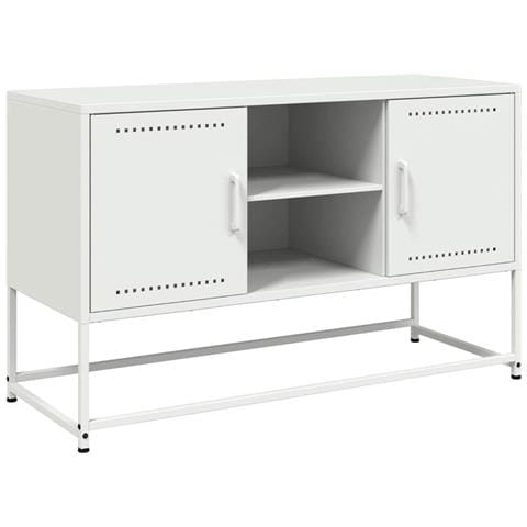 Mobile Tv Bianco 100,5x39x60,5 Cm In Acciaio - Foto 1