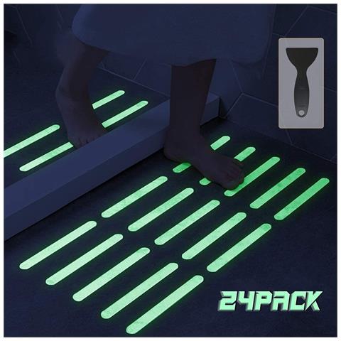 Adesivi Doccia Antiscivolo Luminosi 24 Pezzi White - Foto 2