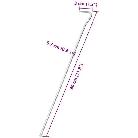 Picchetti Per Tenda 50 Pz 30 Cm Diametro 7 Mm In Acciaio Zincato - Foto 5