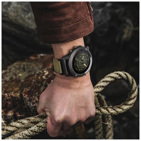 Cinturino In Tela Di Nylon Per Garmin Fenix 7x / 6x Green 26 Mm - Foto 2