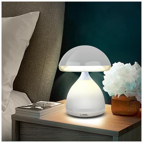 Lumino Lampada Fungo Led 7 Colori Rgb Cromoterapia Tavolo Comodino Senza Fili - Foto 1