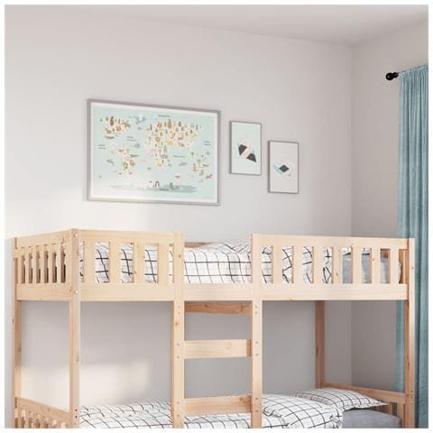 Letto Per Bambini Senza Materasso 80x200 Cm Legno Massello Pino - Foto 1