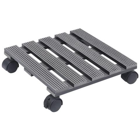 Carrelli Porta Piante 4 Pz Grigi 30x7,5 Cm Wpc - Foto 2