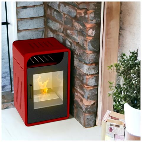 Stufa A Bioetanolo 3 Kw Riscaldamento A Liquido Con Struttura In Acciaio Bordeaux Gorgona - Foto 5