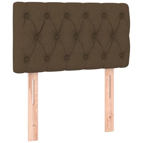 Letto a Molle Materasso e LED Marrone Scuro 80x200cm in Tessuto - Foto 8