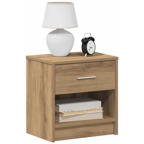 Comodino Con Cassetto Rovere Artigianale 39x28x41 Cm - Foto 1