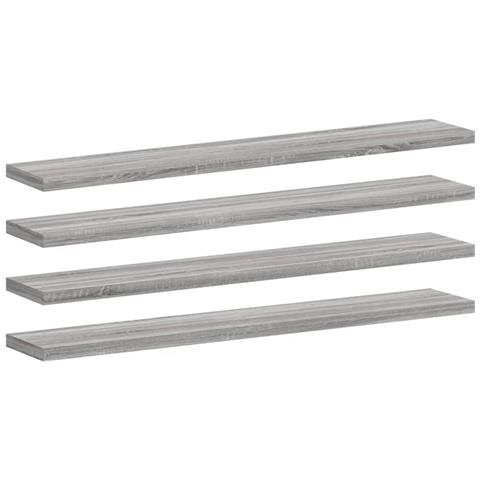 Mensole Parete 4pz Grigio Sonoma 60x10x1,5cm Legno Multistrato - Foto 2