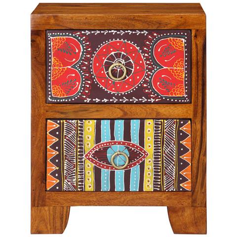 Comodini 2 Pz 35x35x45 Cm In Legno Massello Di Acacia - Foto 2