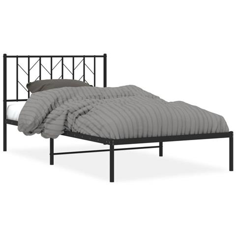 Giroletto Con Testiera In Metallo Nero 107x203 Cm - Foto 2