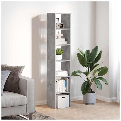 Librerie 2 Pz Impilabili Grigio Cemento 30x30x80 Cm Truciolato - Foto 3