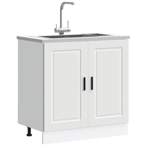 Mobile Base Lavello Porto Bianco 80x46x81,5cm Legno Multistrato - Foto 1