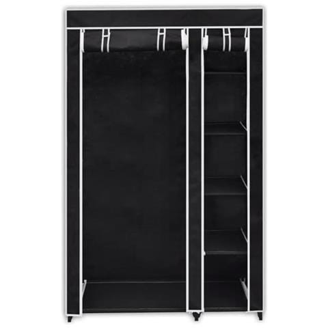 Armadio Guardaroba Pieghevole Nero 110 X 45 X 175 Cm - Foto 1
